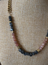 Load image into Gallery viewer, LARVIKITE & PEACH MOONSTONE CURB