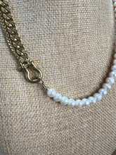 Load image into Gallery viewer, SHACKLE DUO: PEARL NECKLACE