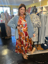 Load image into Gallery viewer, ADRIENNE RED SWIRL DRESS