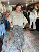 Load image into Gallery viewer, FADED OLIVE LEOPARD PANTS
