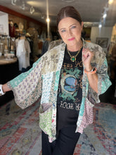 Load image into Gallery viewer, MINT PATCHWORK KIMONO
