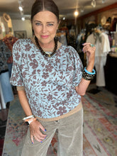 Load image into Gallery viewer, SOFT BLUE FLORAL TOP
