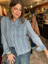 Load image into Gallery viewer, TINY FLOWER DENIM SHIRT
