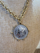 Load image into Gallery viewer, TWO TONED COIN NECKLACE
