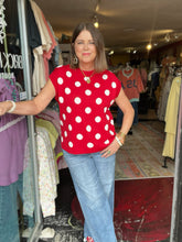 Load image into Gallery viewer, RED POLKA DOT SWEATER
