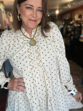 Load image into Gallery viewer, CREAM CORDUROY DOT DRESS
