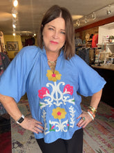 Load image into Gallery viewer, SKY BLUE APPLIQUÉ TOP
