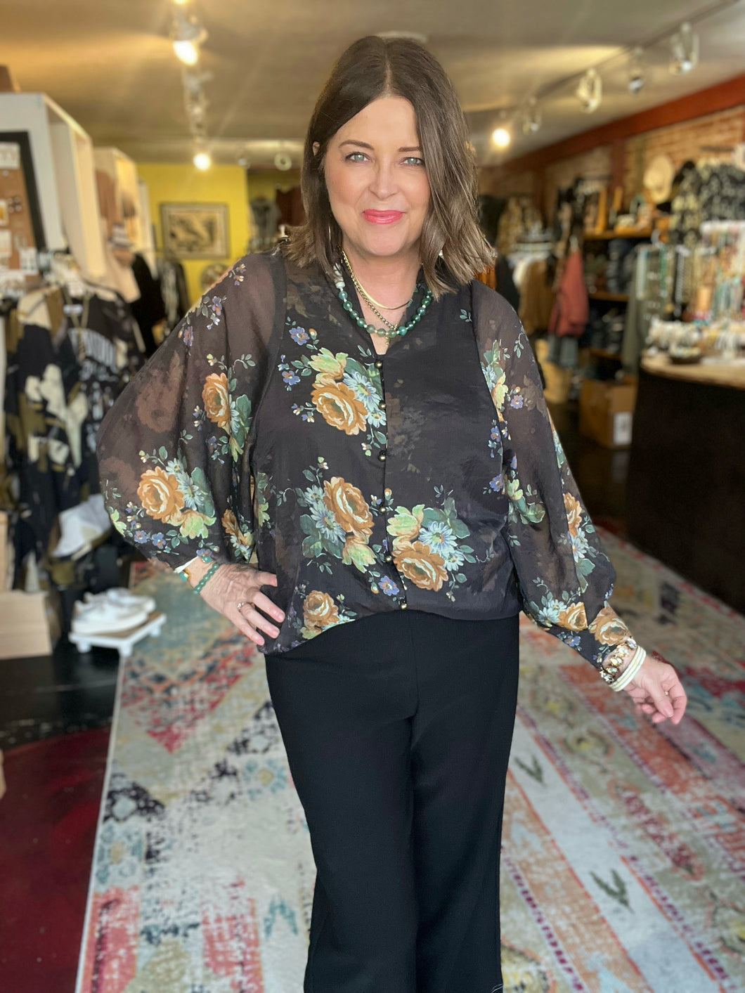 MIDNIGHT BOUQUET BLOUSE