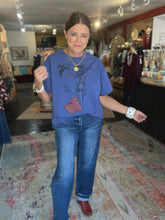 Load image into Gallery viewer, HOLD YER HORSES INDIGO TEE

