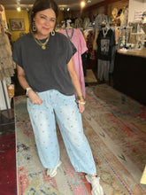 Load image into Gallery viewer, POLKA DOT LIGHT WASH DENIM
