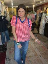 Load image into Gallery viewer, RED GINGHAM CHECK TOP
