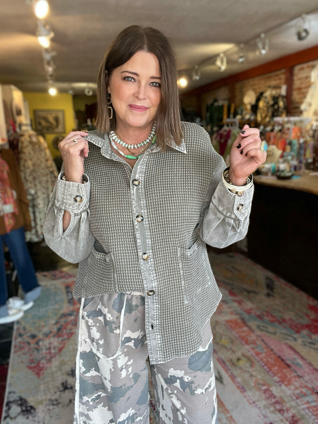 FADED OLIVE THERMAL SHACKET