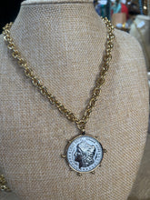 Load image into Gallery viewer, TWO TONED COIN NECKLACE

