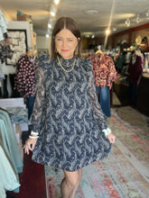 Load image into Gallery viewer, CHARCOAL PAISLEY DRESS
