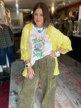 Load image into Gallery viewer, TERRY STRIPED MUSTARD PANT
