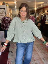 Load image into Gallery viewer, GREEN GINGHAM CHECK TOP
