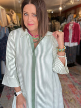 Load image into Gallery viewer, SAGE &amp; CREAM STRIPE MAXI DRESS
