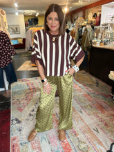 Load image into Gallery viewer, OLIVE/CHOCOLATE POLKA DOT  PANTS
