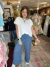 Load image into Gallery viewer, 2 TONE BLUE STRIPE PANTS
