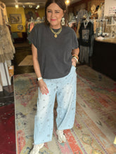 Load image into Gallery viewer, POLKA DOT LIGHT WASH DENIM
