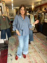 Load image into Gallery viewer, MID RISE WIDE LEG CUFFED DENIM
