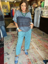 Load image into Gallery viewer, TEAL TINY FLORAL LOOSE PANT

