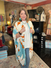 Load image into Gallery viewer, AQUAMARINE FLORAL KIMONO
