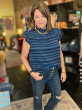 Load image into Gallery viewer, NAVY TEXTURED TOP
