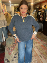 Load image into Gallery viewer, VARSITY BLUE SWEATER
