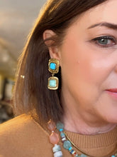 Load image into Gallery viewer, GREEN &amp; BLUE TURQUOISE EARRINGS
