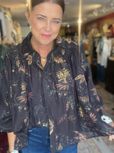 Load image into Gallery viewer, DARK CHOCOLATE FLORAL TOP
