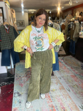 Load image into Gallery viewer, TERRY STRIPED MUSTARD PANT
