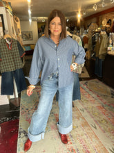 Load image into Gallery viewer, MID RISE WIDE LEG CUFFED DENIM
