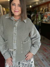 Load image into Gallery viewer, FADED OLIVE THERMAL SHACKET
