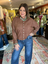 Load image into Gallery viewer, BROWN PIPER CARDIGAN
