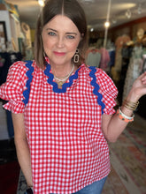 Load image into Gallery viewer, RED GINGHAM CHECK TOP

