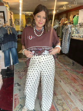 Load image into Gallery viewer, CREAM &amp; CHOCOLATE POLKA DOT PANTS
