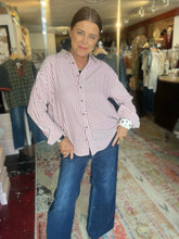 Load image into Gallery viewer, RED/WHITE STRIPE BLOUSE
