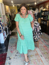 Load image into Gallery viewer, GREEN AND WHITE GINGHAM DRESS
