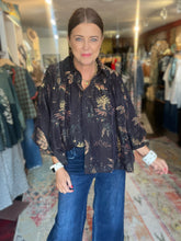 Load image into Gallery viewer, DARK CHOCOLATE FLORAL TOP
