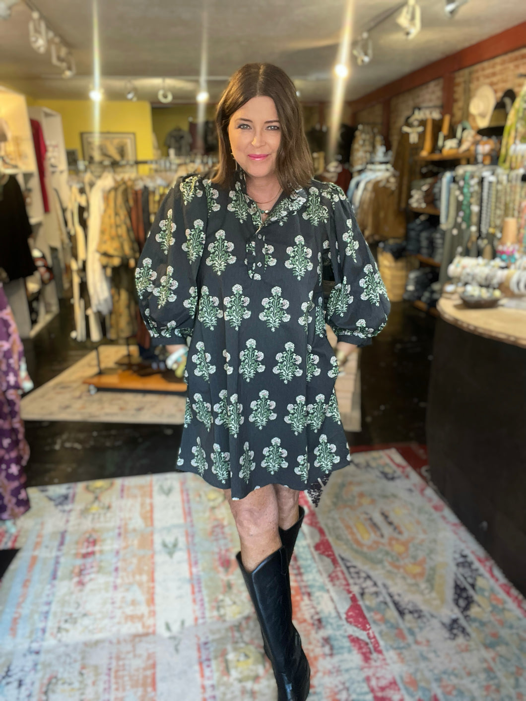 MUTED BLACK CLOVER DRESS