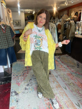 Load image into Gallery viewer, TERRY STRIPED MUSTARD PANT
