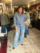 Load image into Gallery viewer, MID RISE WIDE LEG CUFFED DENIM
