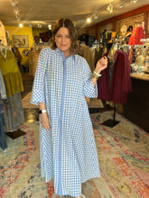 Load image into Gallery viewer, BLUE CHECK MAXI DRESS
