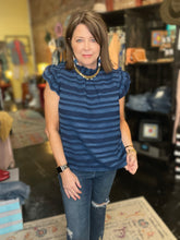 Load image into Gallery viewer, NAVY TEXTURED TOP

