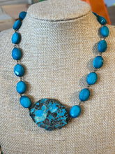 Load image into Gallery viewer, TURQUOISE BLUE CRYSTAL WITH JASPER NECKLACE
