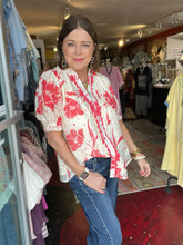 Load image into Gallery viewer, CREAM AND CORAL RED TOP
