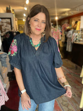 Load image into Gallery viewer, WREN DARK DENIM TOP
