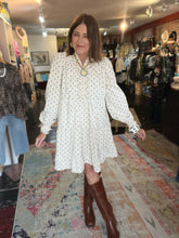 Load image into Gallery viewer, CREAM CORDUROY DOT DRESS
