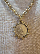 Load image into Gallery viewer, GOLD COIN WITH CHAIN NECKLACE
